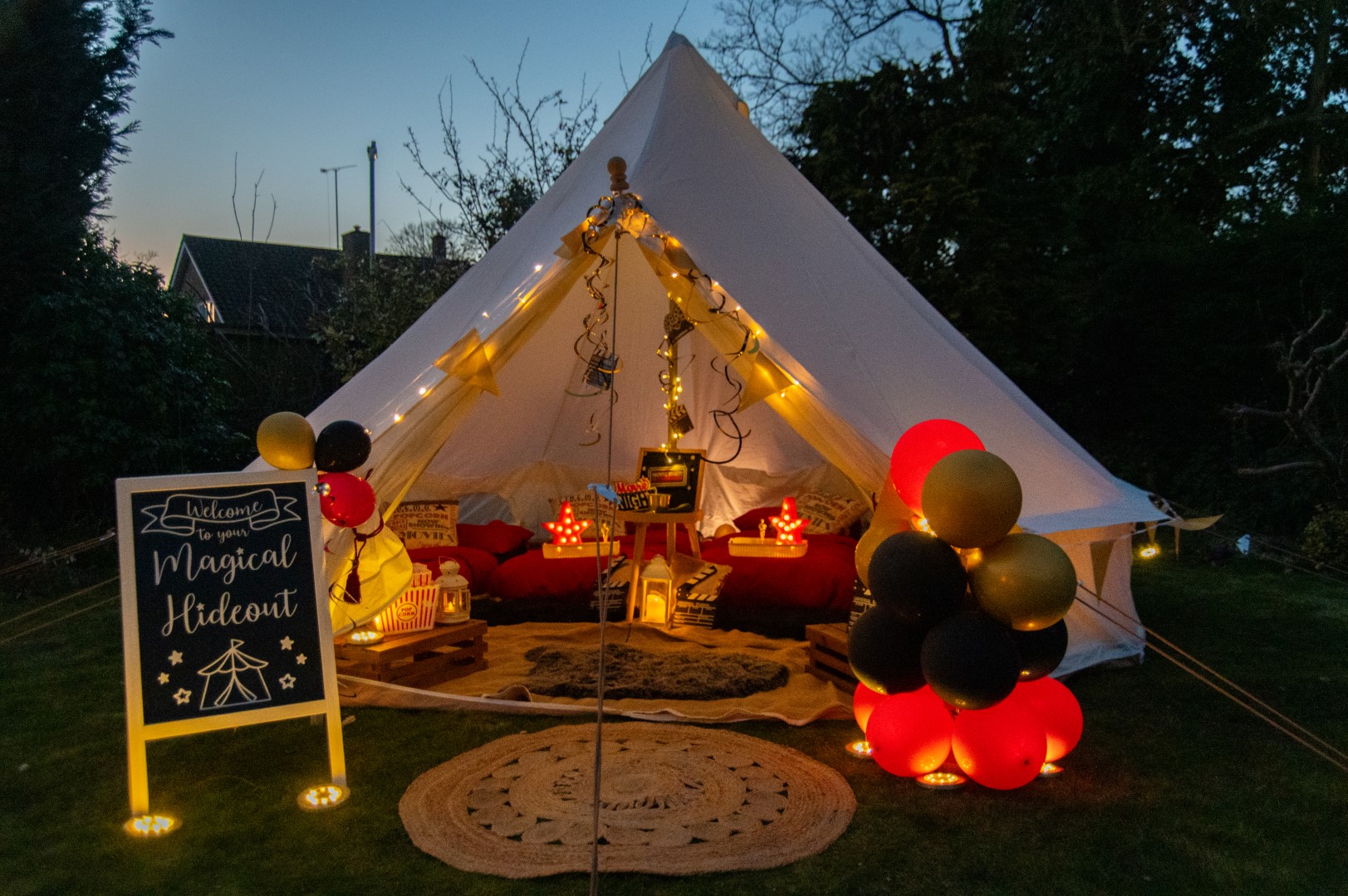 Magical Hideout Bell Tent Movie Night